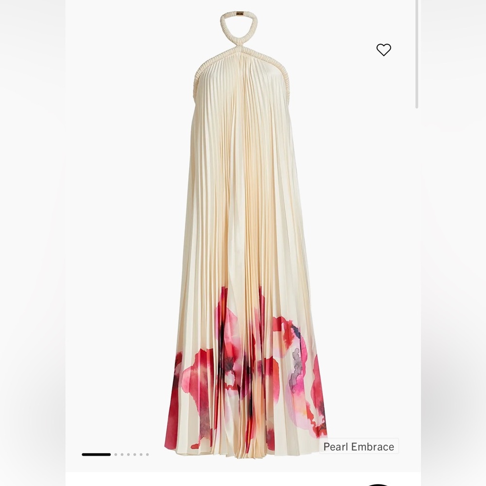 Acler Pearl Embrace Halter Maxi Dress in Cream with Pink Floral - Picture 1 of 7
